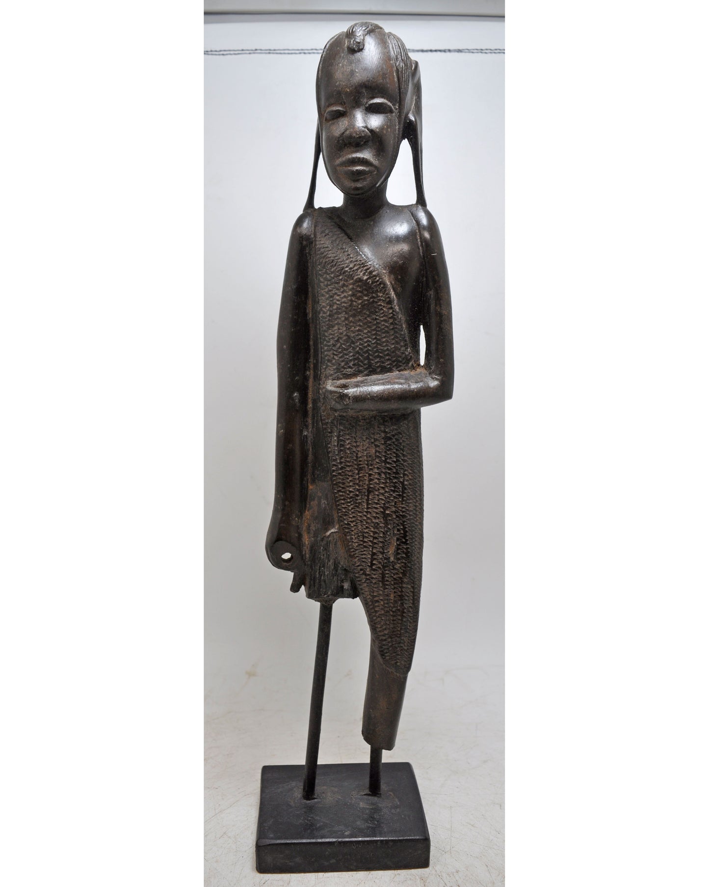 Antique Wooden Large Size African Man Figurine Original Old Fine Hand Carved