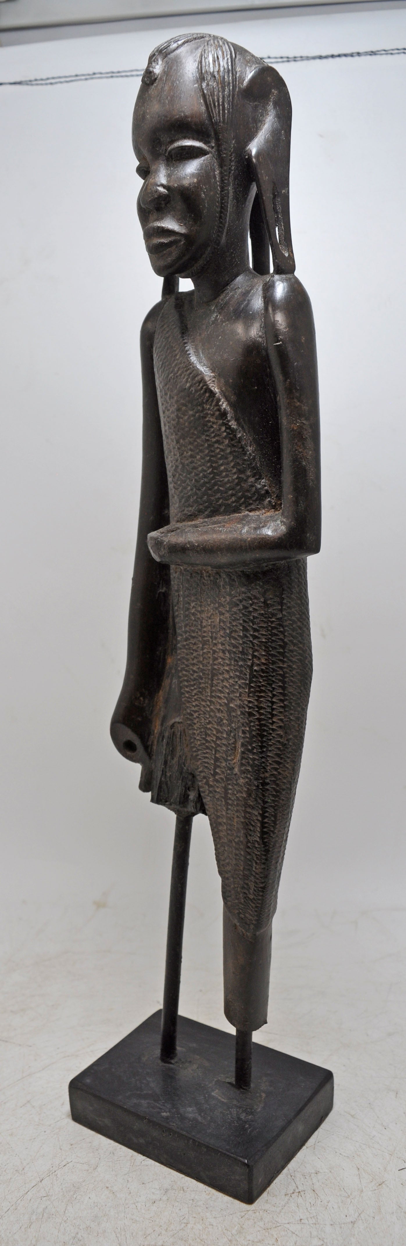 Antique Wooden Large Size African Man Figurine Original Old Fine Hand Carved