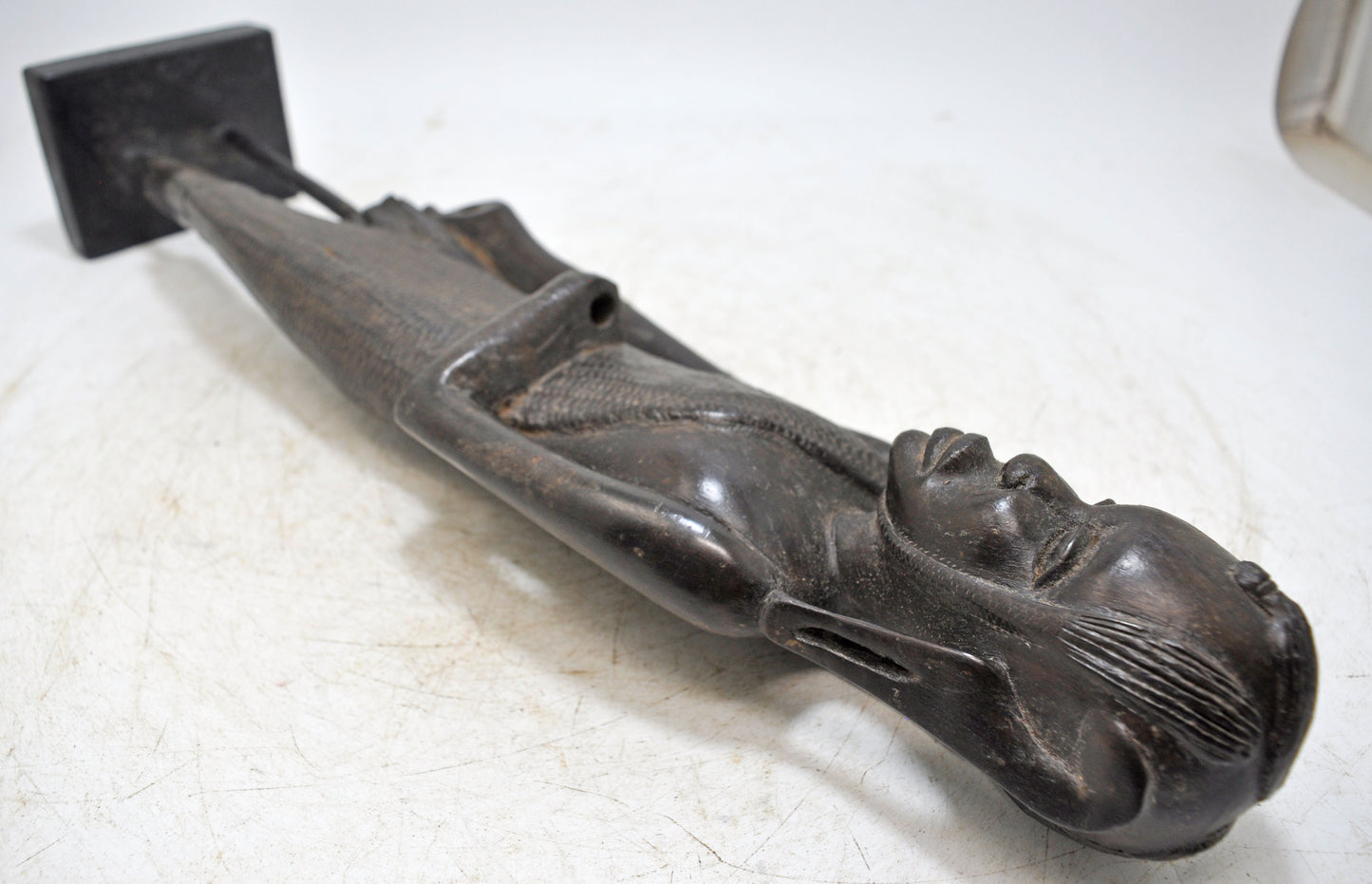 Antique Wooden Large Size African Man Figurine Original Old Fine Hand Carved