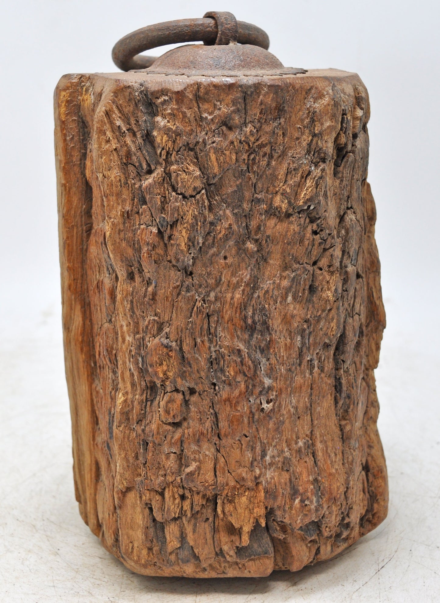 Antique Wooden Carpet Door Weight Original Old Hand Carved