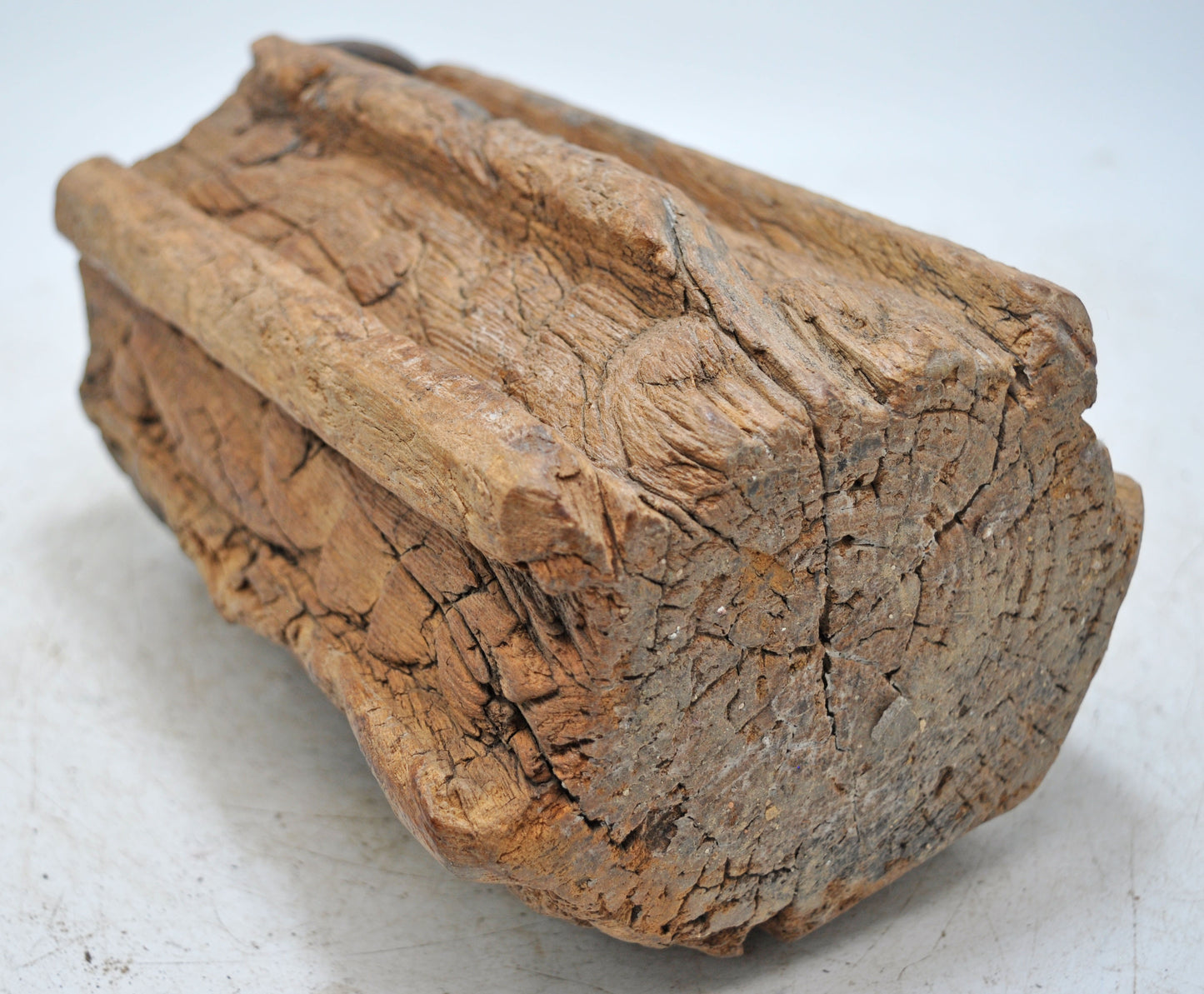Antique Wooden Carpet Door Weight Original Old Hand Carved