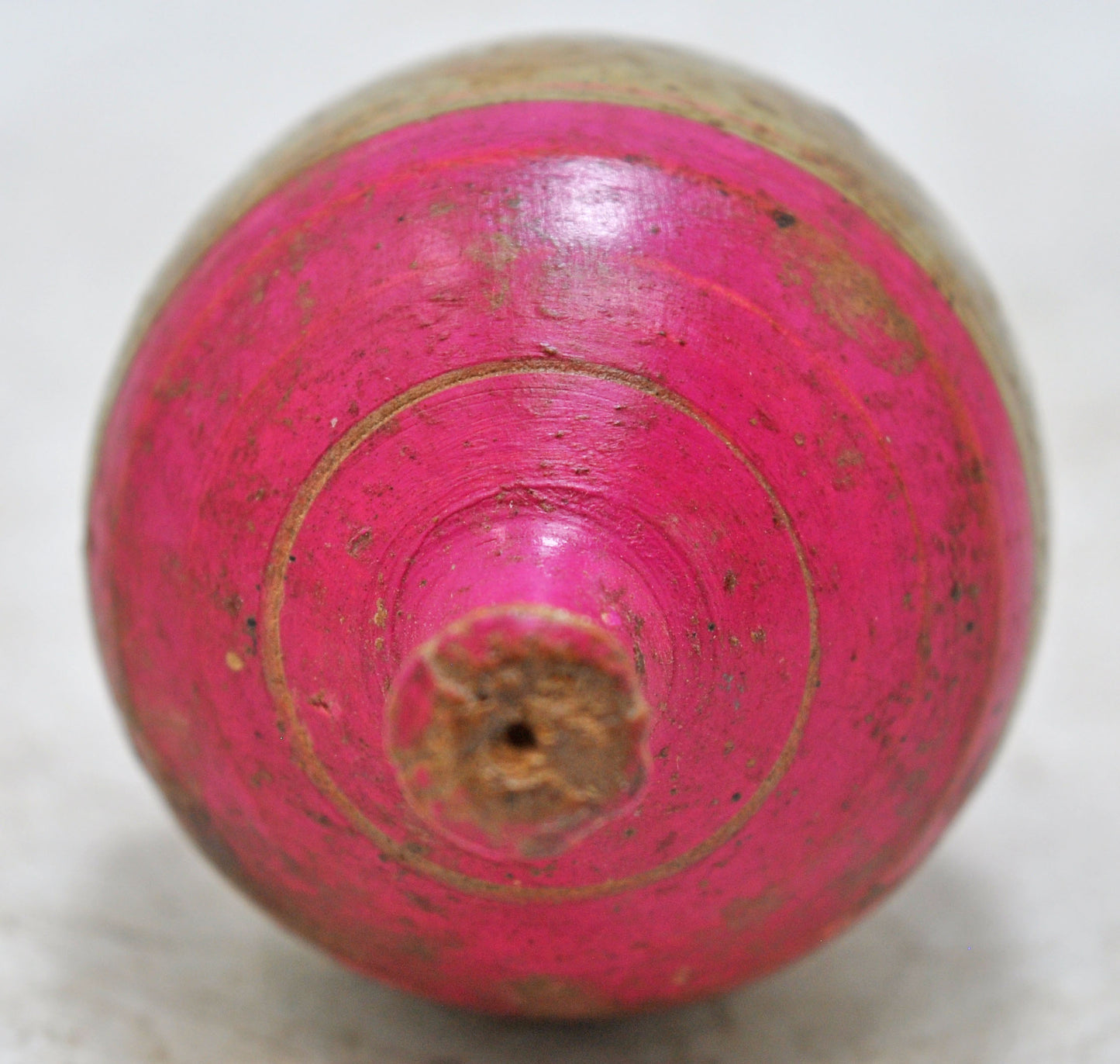 Antique Wooden Baby Rattle Toy Original Old Hand Carved Lacquer Painted