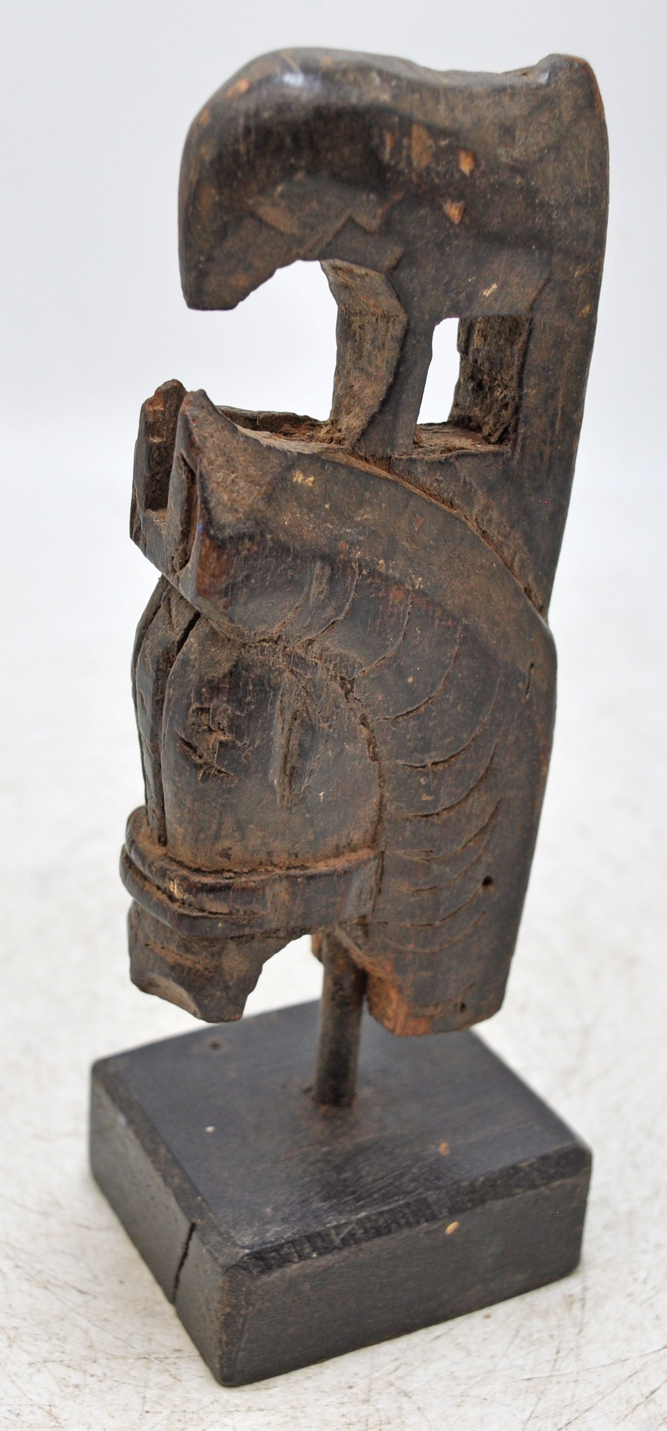 Antique Wooden Horse Head Bust Figurine Original Old Hand Carved