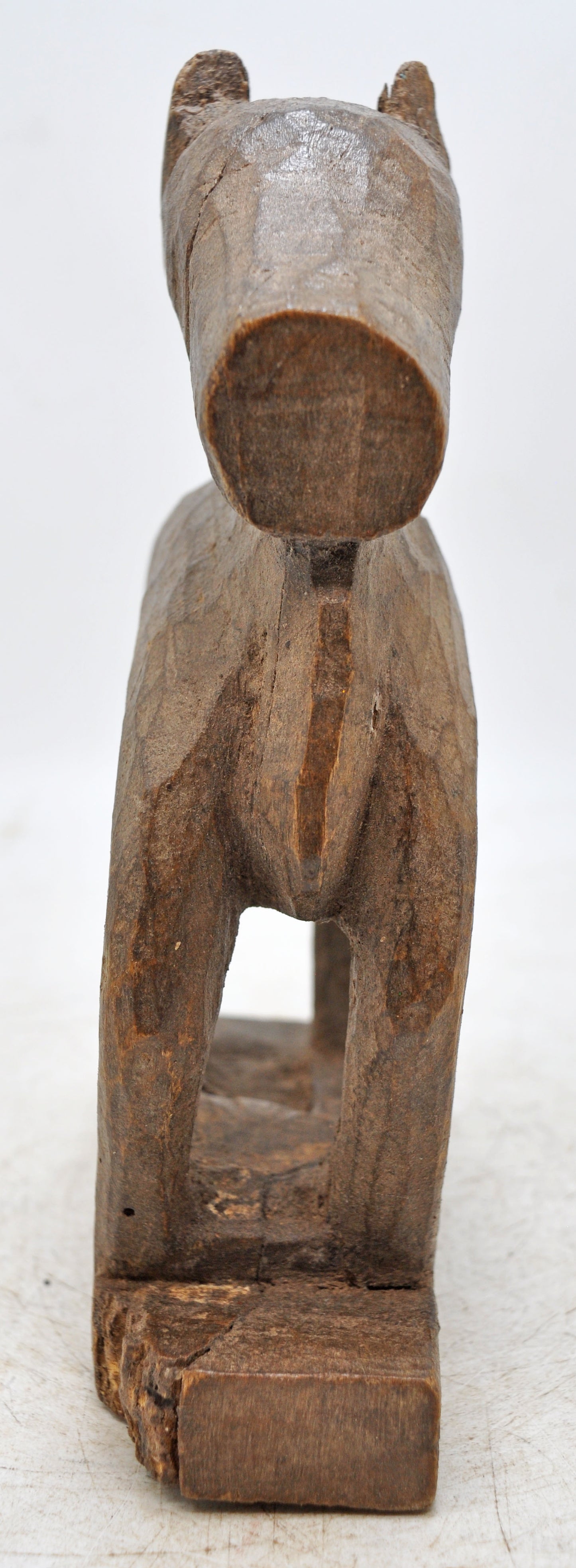 Antique Wooden Holy Cow Bull Figurine Original Old Hand Carved