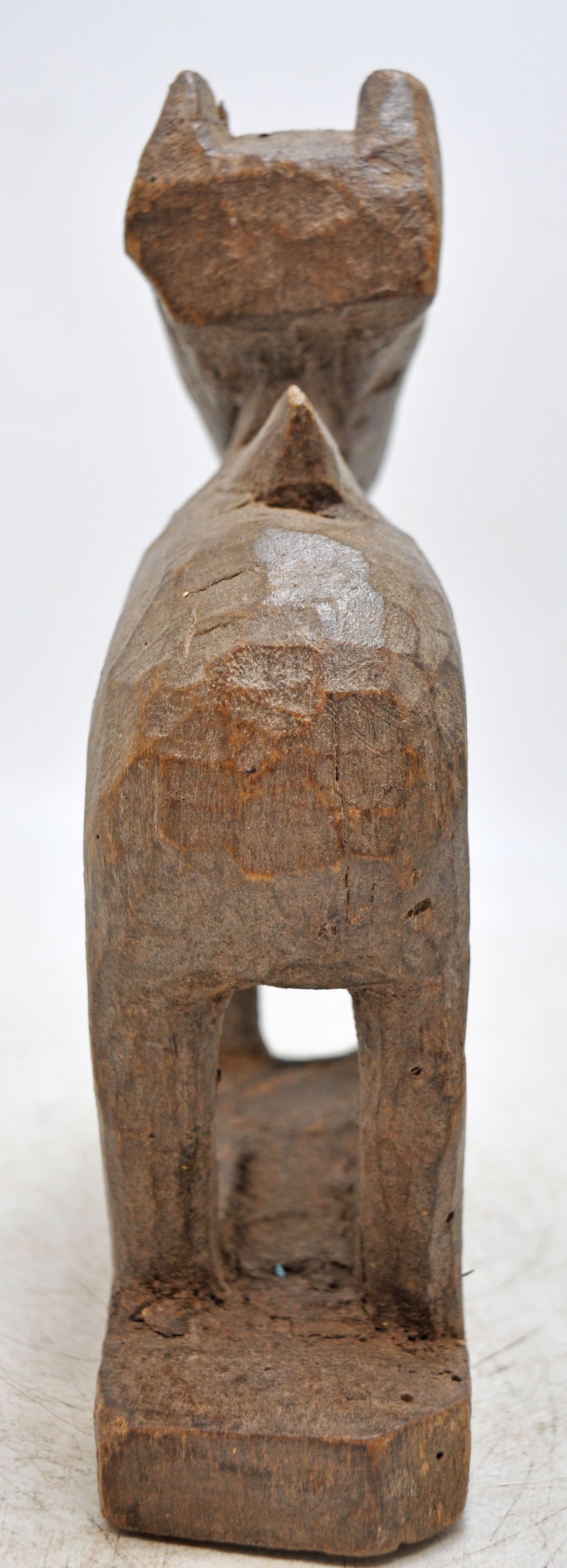 Antique Wooden Holy Cow Bull Figurine Original Old Hand Carved