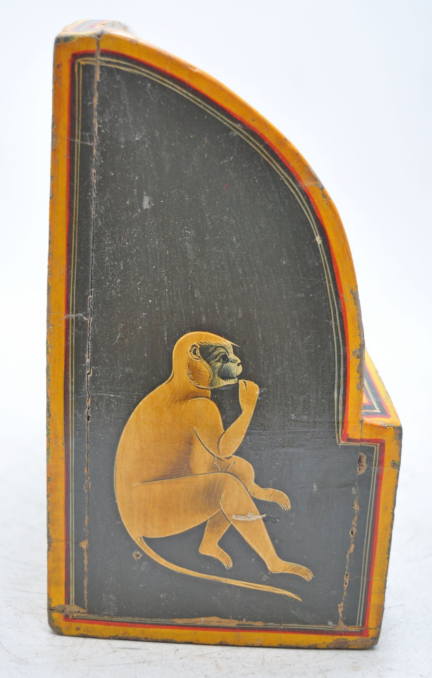 Vintage Wooden Paper Tray Original Old Hand Crafted Fine Painted