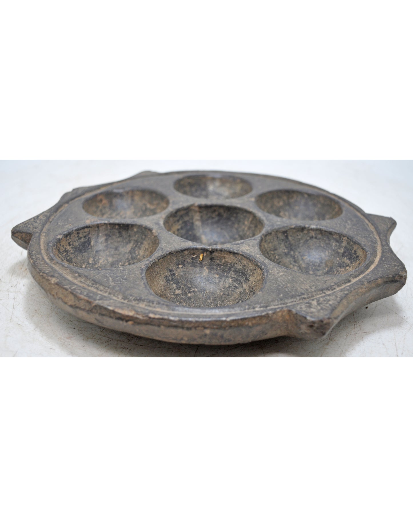 Antique Black Stone Kitchenware Idli Cooking Plate Tray Original Old Hand Carved