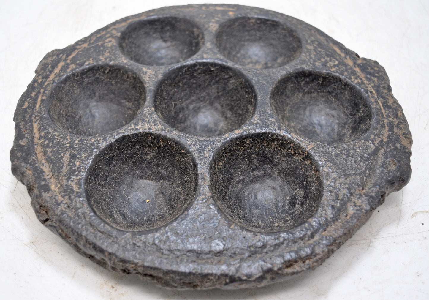Antique Black Stone Kitchenware Idli Cooking Plate Tray Original Old Hand Carved