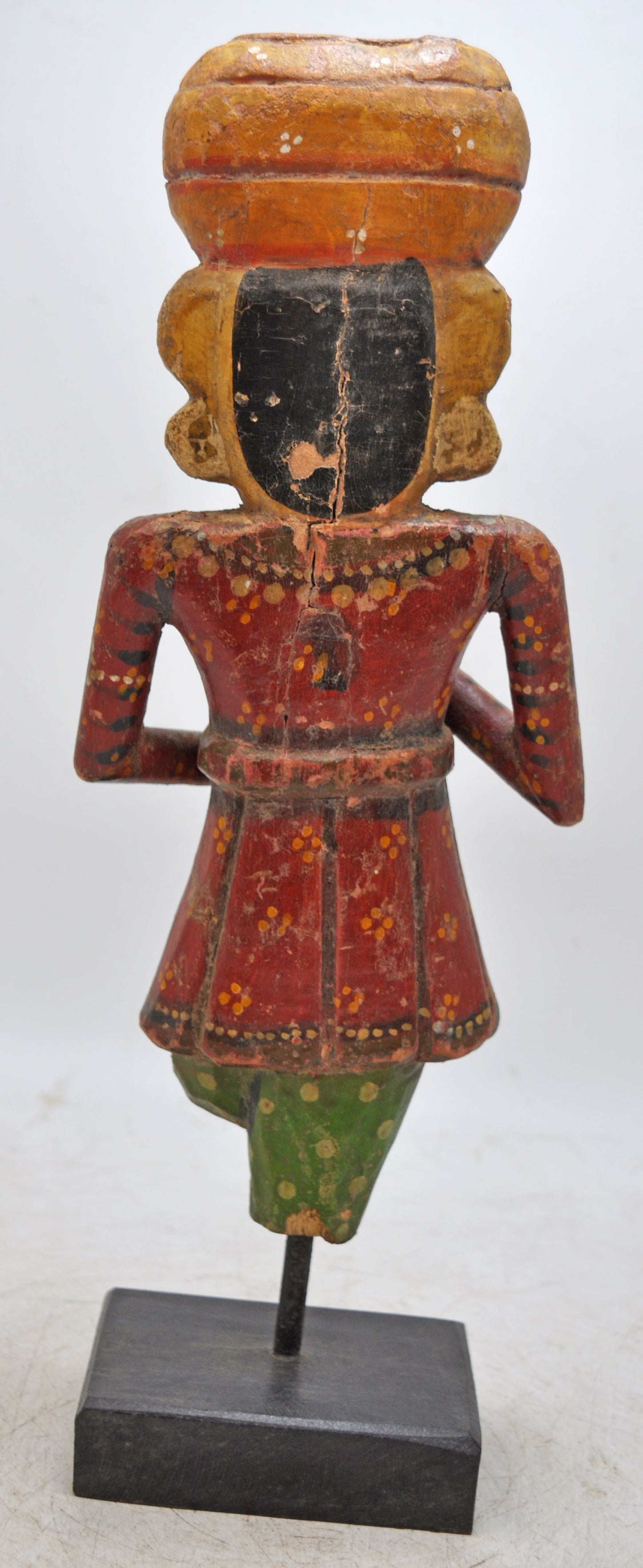 Vintage Wooden Watchman Figurine Original Old Hand Carved Painted