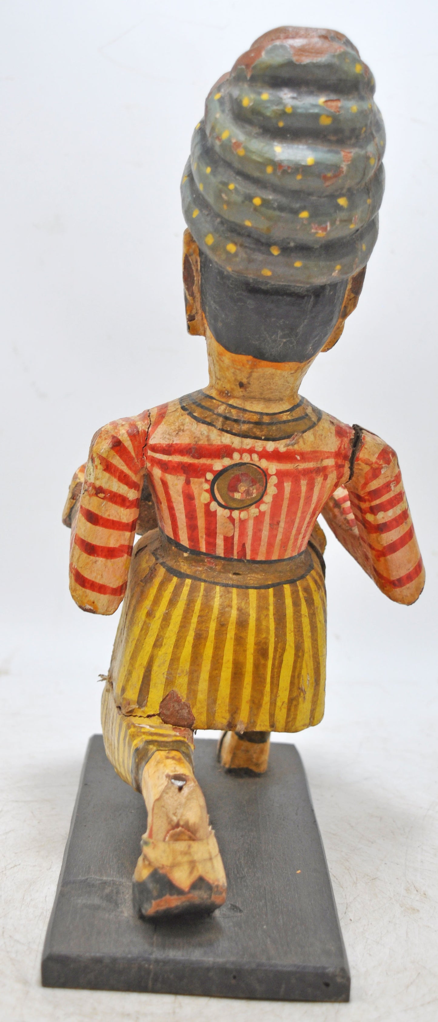 Vintage Wooden Musician Man Figurine Original Old Hand Carved Painted