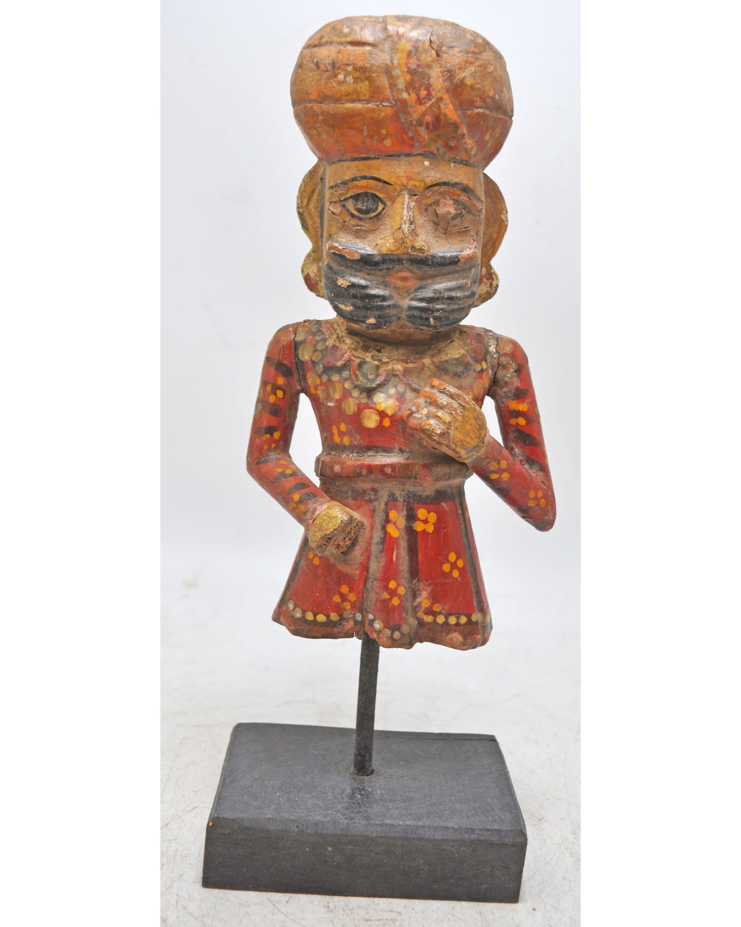 Vintage Wooden Watchman Figurine Original Old Hand Carved Painted