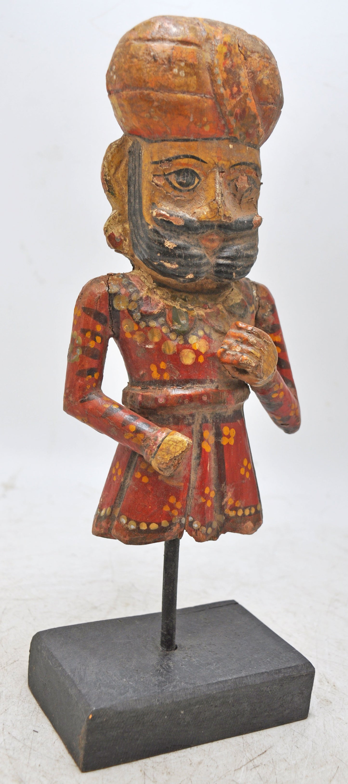 Vintage Wooden Watchman Figurine Original Old Hand Carved Painted