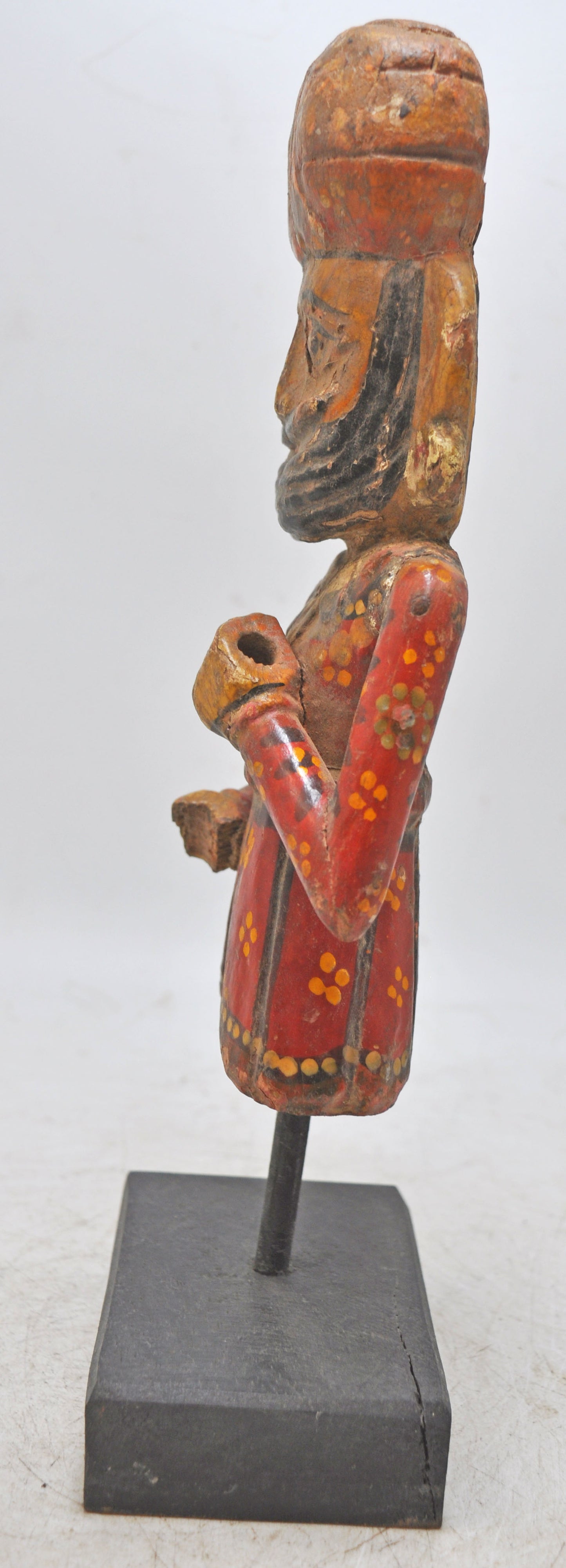 Vintage Wooden Watchman Figurine Original Old Hand Carved Painted
