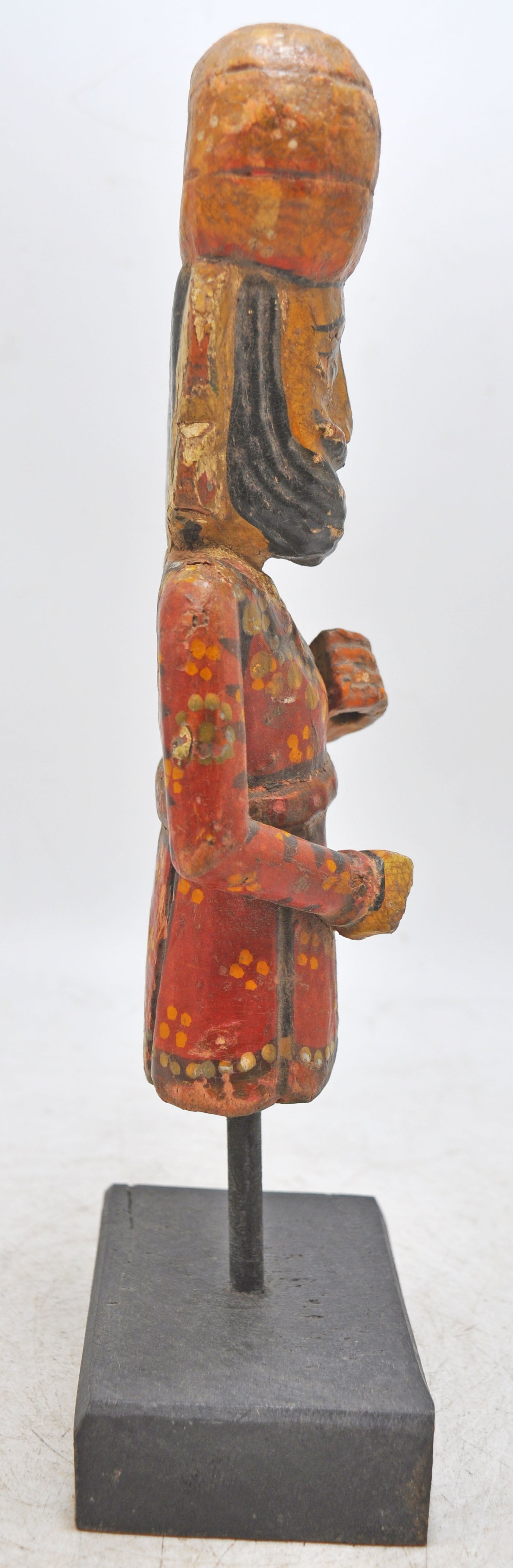 Vintage Wooden Watchman Figurine Original Old Hand Carved Painted