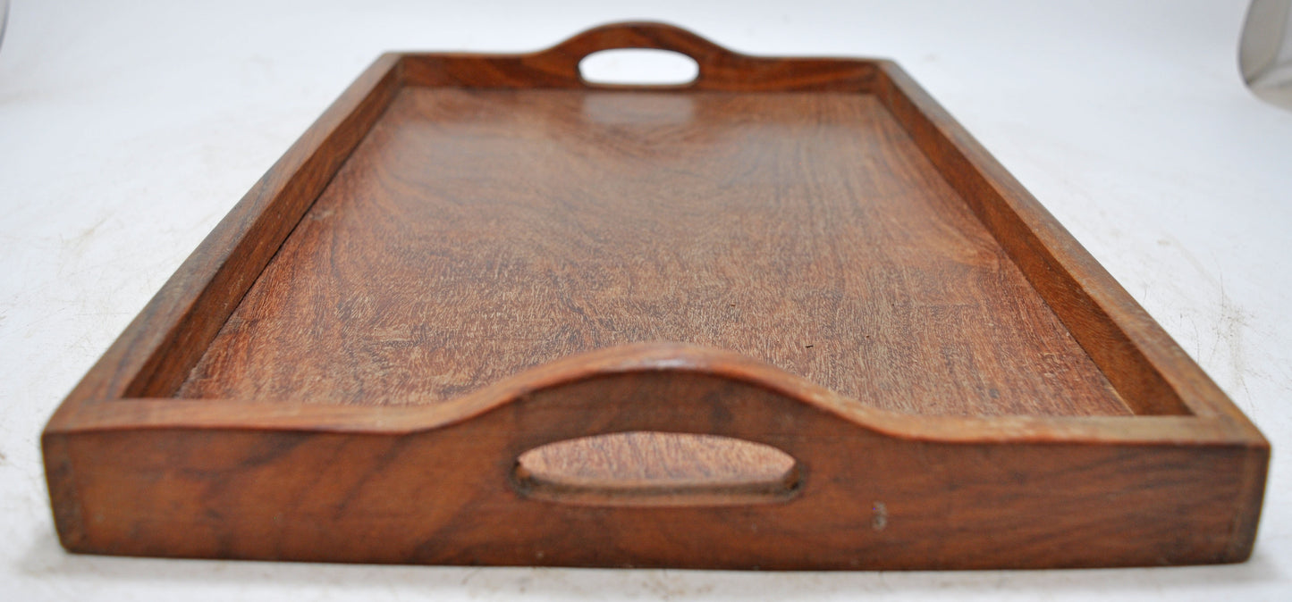 Vintage Wooden Large Serving Tray Original Old Hand Crafted