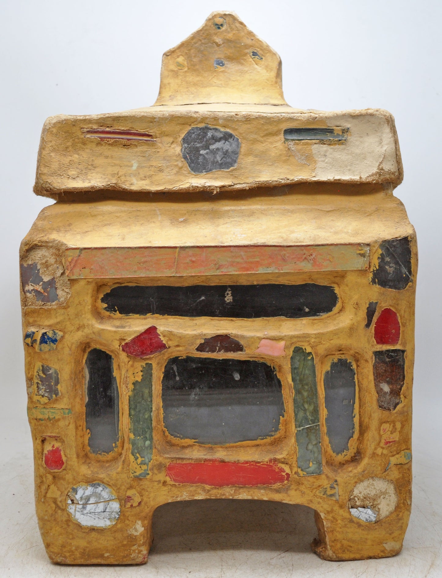 Antique Papiermache Tribal Storage Box Original Old Hand Crafted
