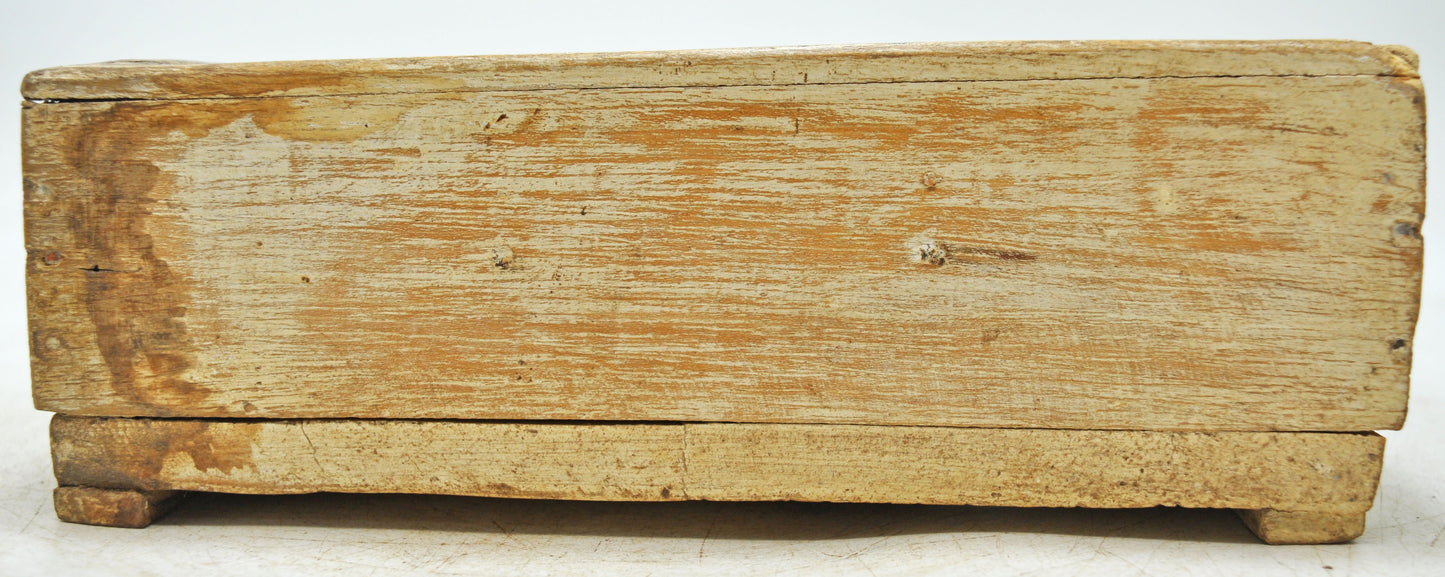 Vintage Wooden Kitchenware Spice Box Original Old Hand Crafted White Rustic