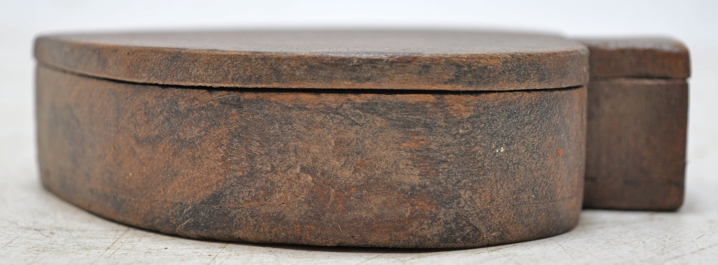 Antique Wooden Small Kum Kum Powder Tika Box Original Old Hand Carved
