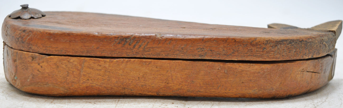 Antique Wooden Small Kum Kum Powder Tika Box Original Old Hand Carved