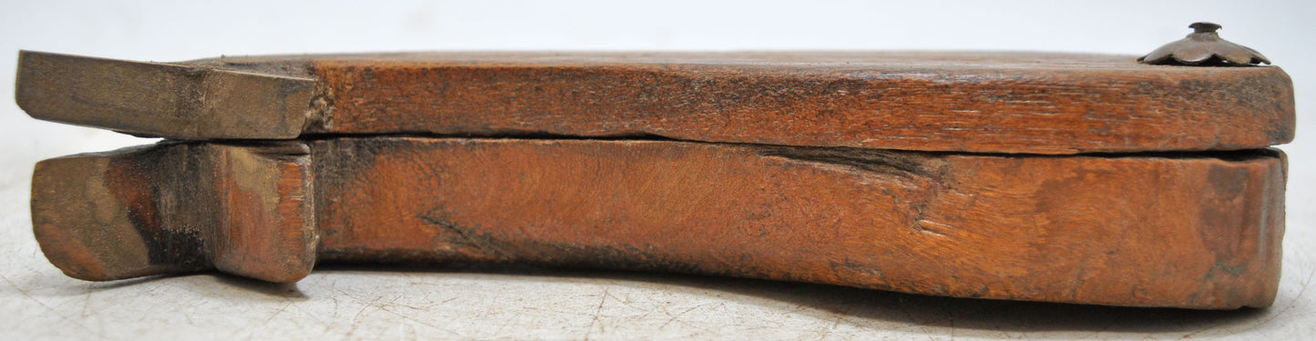 Antique Wooden Small Kum Kum Powder Tika Box Original Old Hand Carved