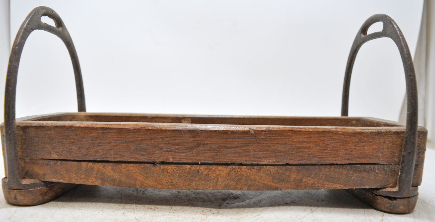 Vintage Wooden Horse Stirrups Design Small Tray Original Old Hand Crafted