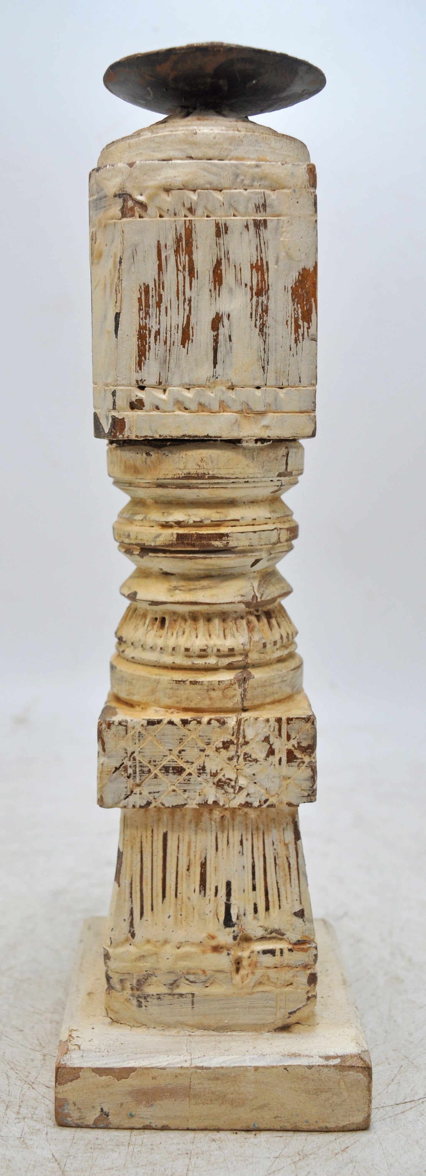 Antique Wooden Paga Leg Candle Holder Stand Original Old Hand Carved