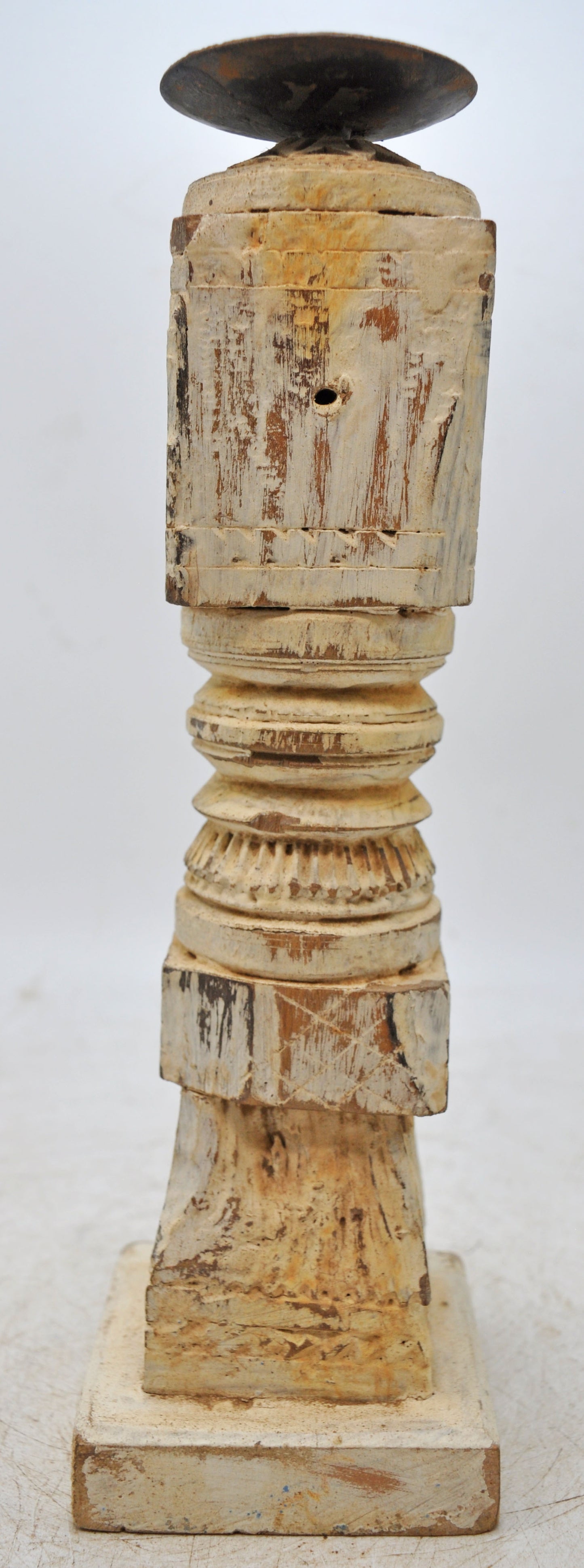 Antique Wooden Paga Leg Candle Holder Stand Original Old Hand Carved