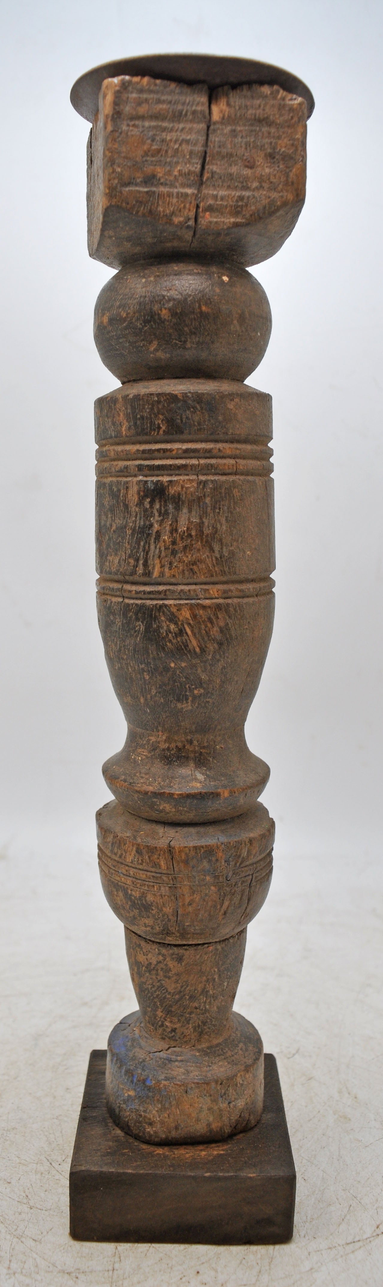 Antique Wooden Paga Leg Candle Holder Stand Original Old Hand Carved