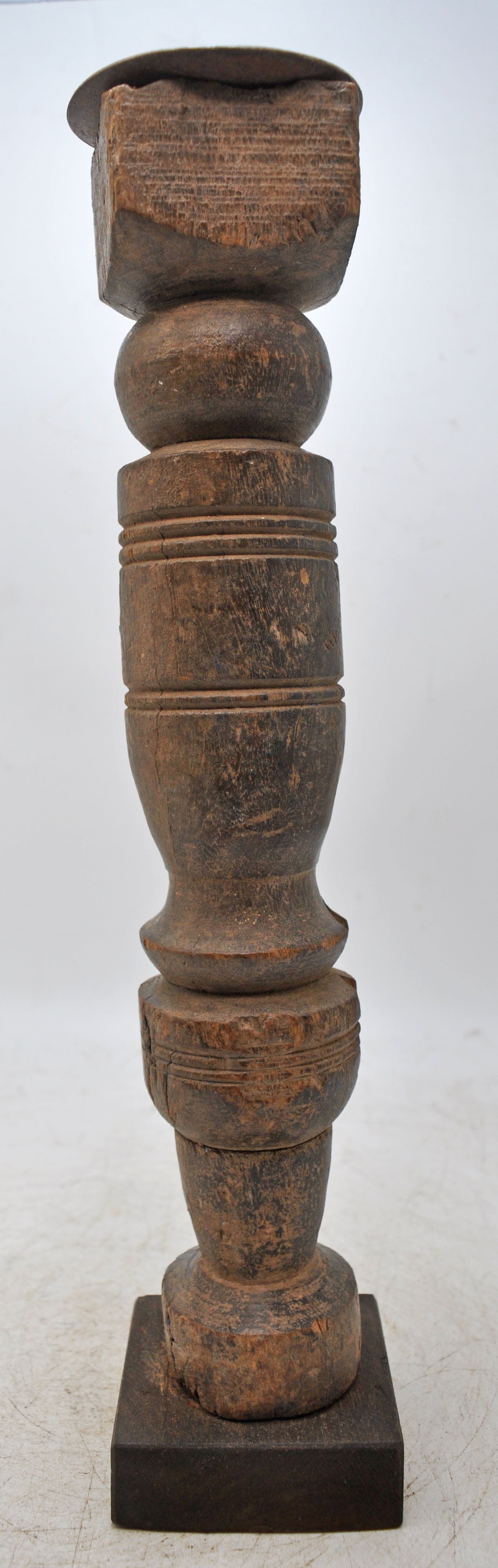 Antique Wooden Paga Leg Candle Holder Stand Original Old Hand Carved