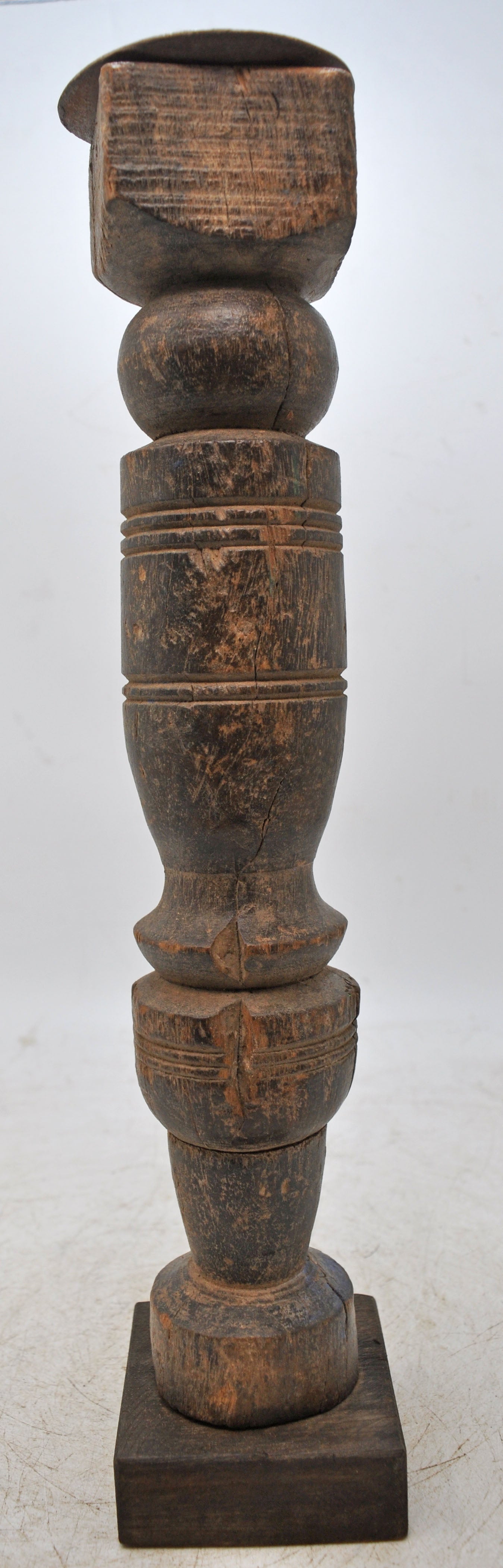 Antique Wooden Paga Leg Candle Holder Stand Original Old Hand Carved