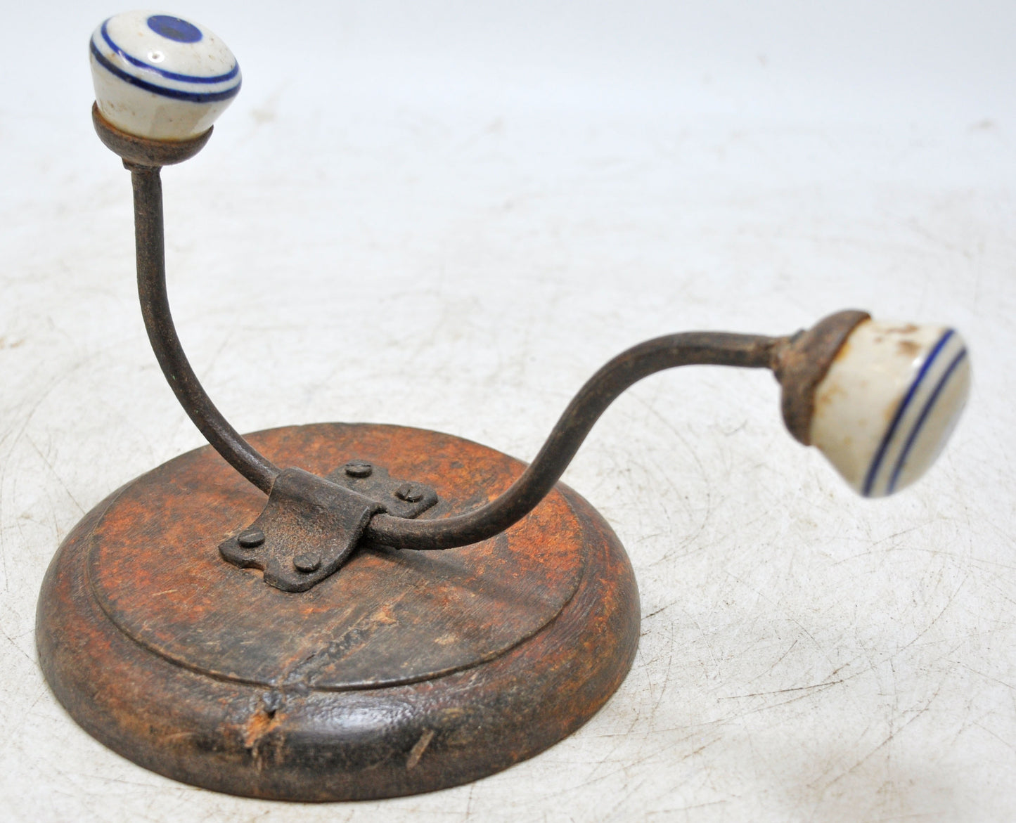 Vintage Wooden Wall Hanging 1 Hook Hanger Original Old Hand Crafted