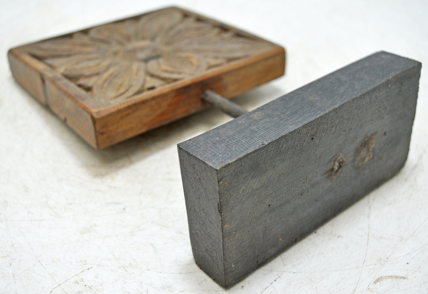 Antique Wooden Flower Carving Panel Plaque Original Old Hand Carved