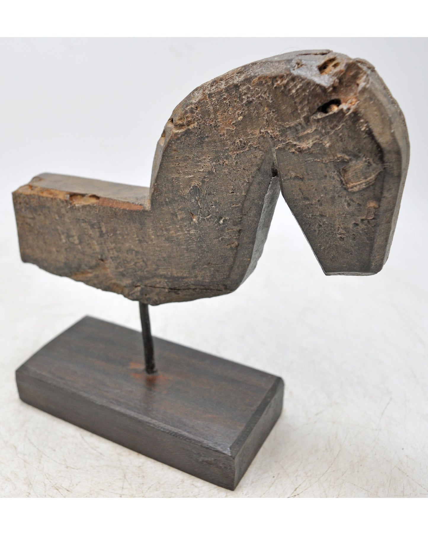 Antique Wooden Horse Head Bust Figurine Original Old Hand Carved