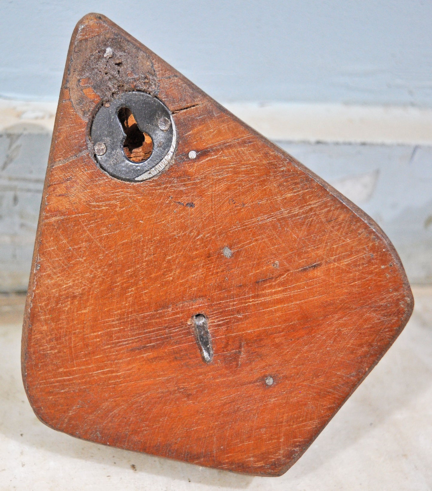 Antique Wooden Textile Printing Block Hook Hanger Original Old Hand Carved