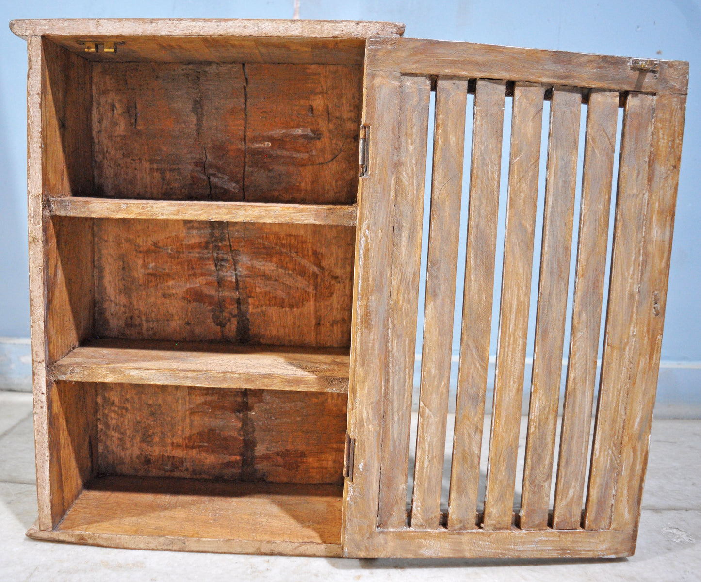 Vintage Wooden Side Kitchen Cabinet Original Old Hand Crafted