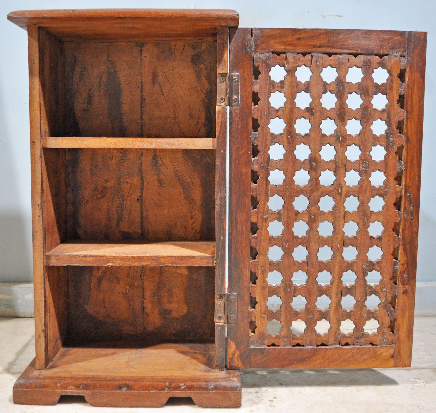 Vintage Wooden Side Kitchen Cabinet Original Old Hand Crafted Wooden Grill