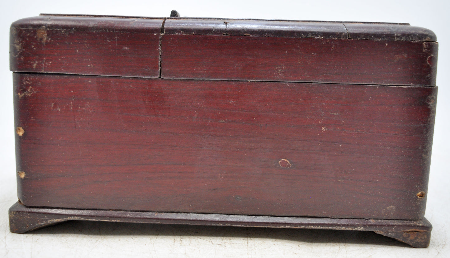 Antique Wooden Travelling Shaving Vanity Box Original Old Hand Crafted