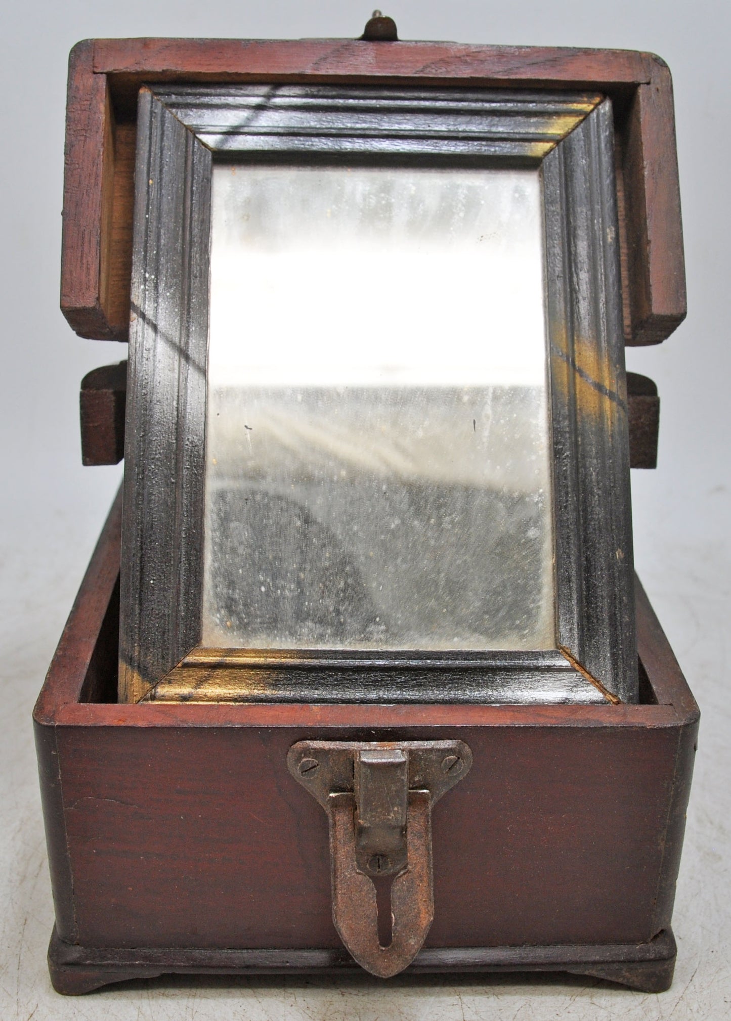 Antique Wooden Travelling Shaving Vanity Box Original Old Hand Crafted