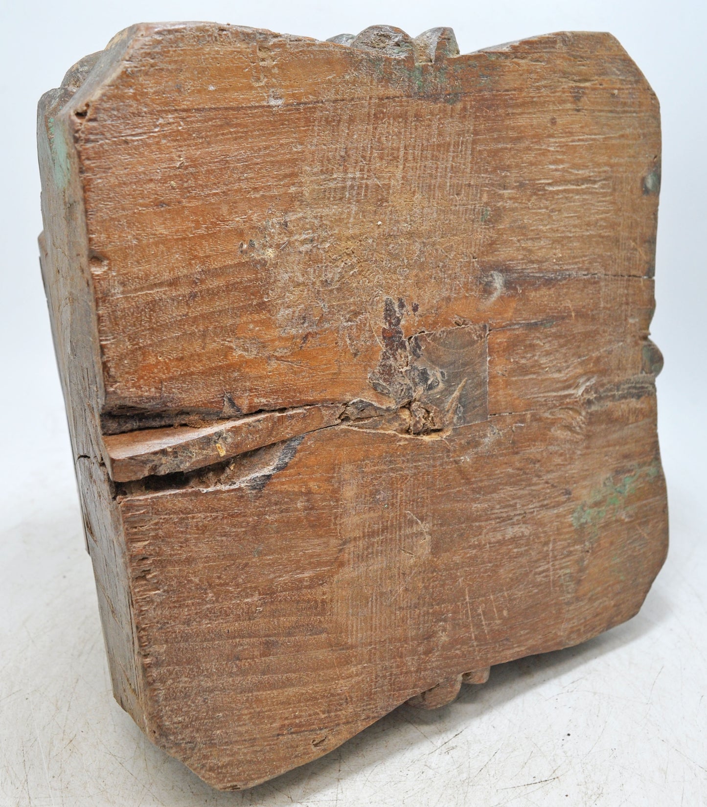 Antique Wooden Pillar Column Base Candle Holder Original Old Fine Hand Carved