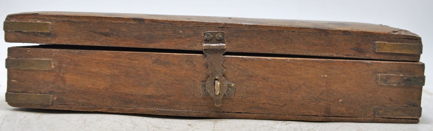 Antique Wooden Pencil Stationary Box Original Old Hand Crafted