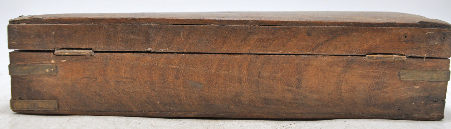 Antique Wooden Pencil Stationary Box Original Old Hand Crafted