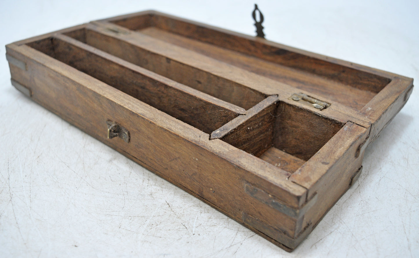Antique Wooden Pencil Stationary Box Original Old Hand Crafted