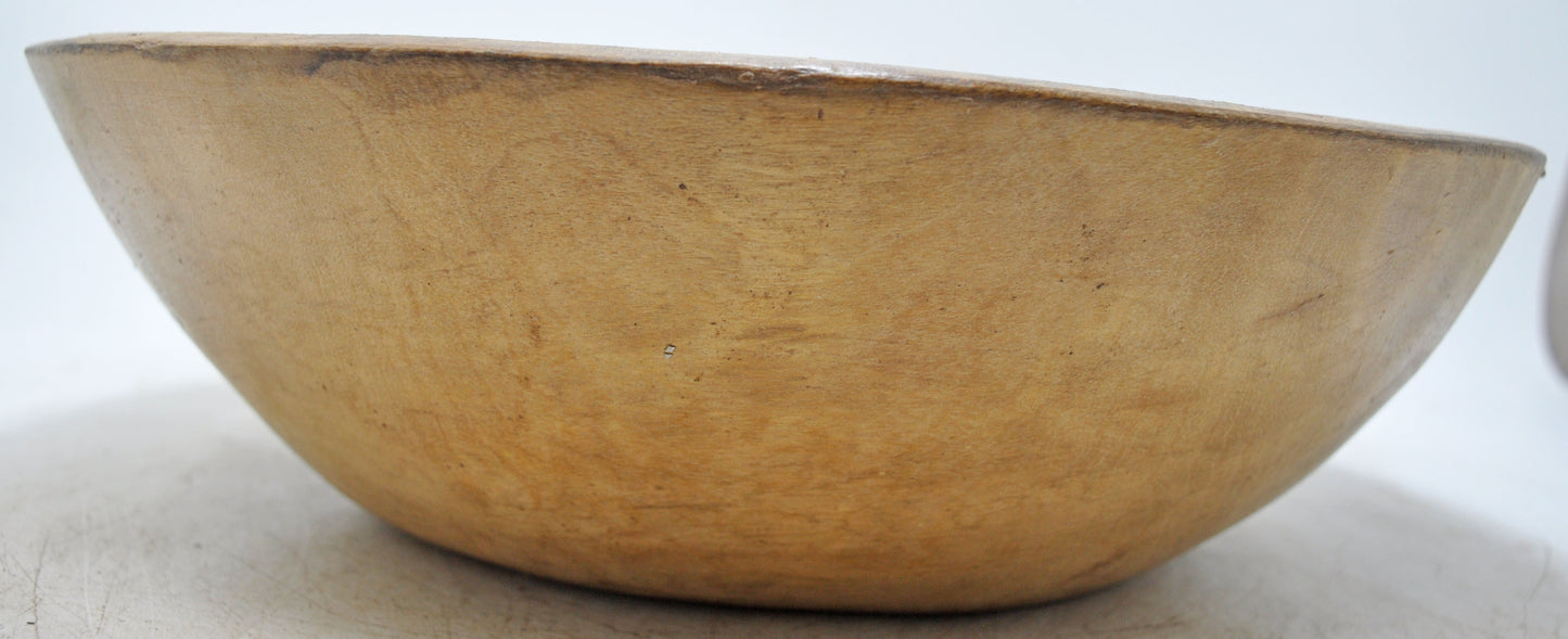 Antique Wooden Roung Dough Kneading Parat Bowl Original Old Hand Carved