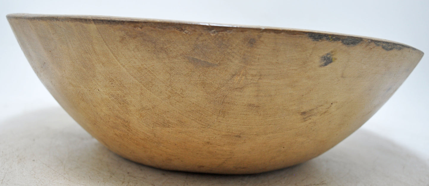 Antique Wooden Roung Dough Kneading Parat Bowl Original Old Hand Carved