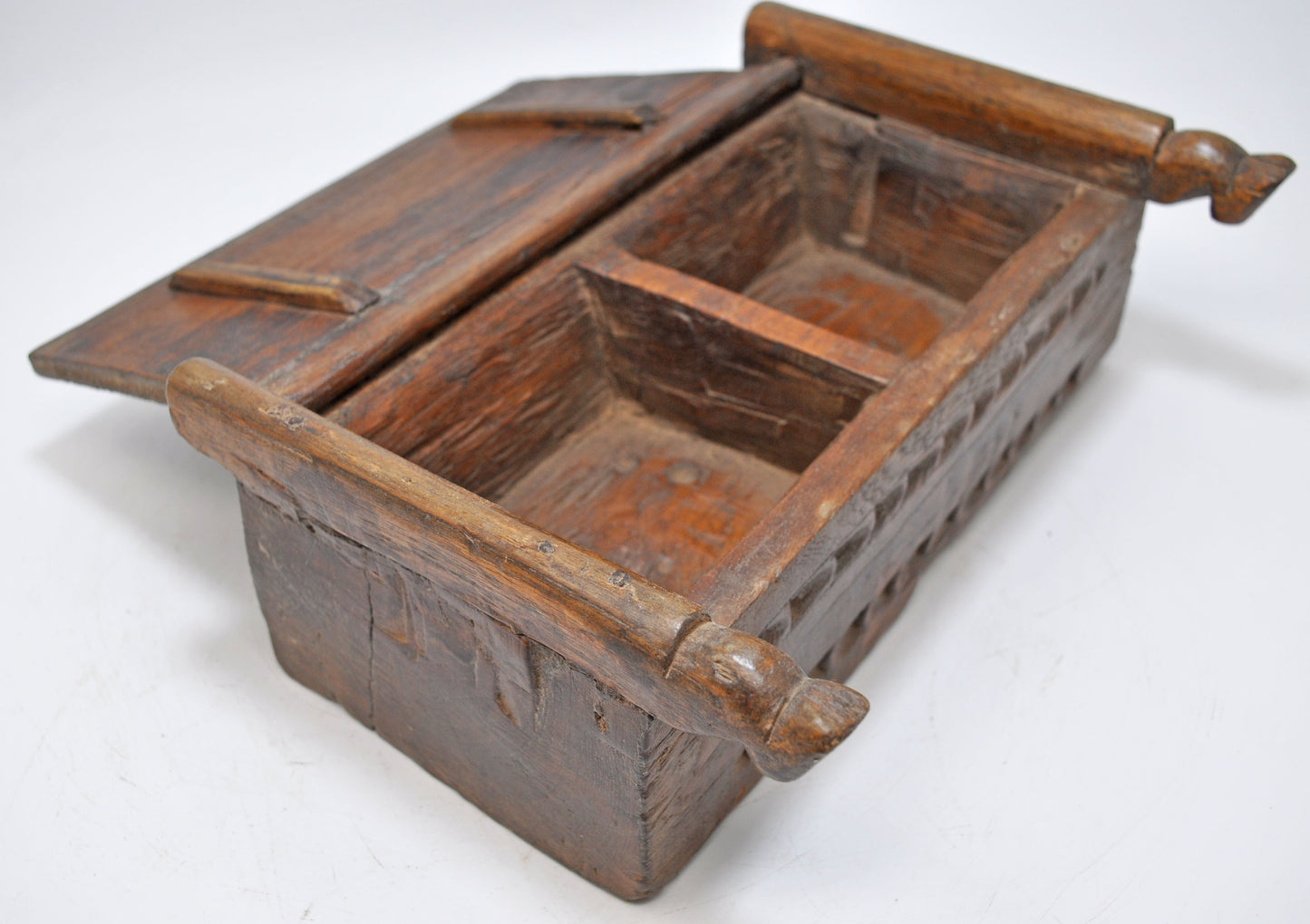 Antique Wooden Kitchenware Spice Box Original Old Hand Crafted
