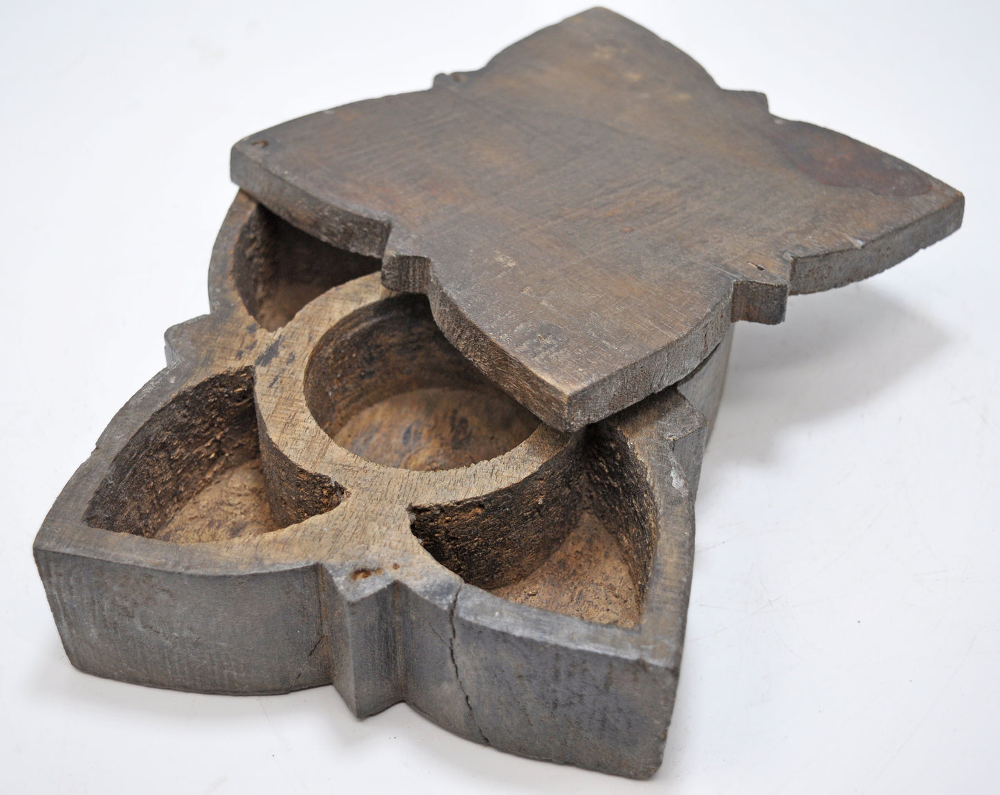 Antique Wooden Kitchenware Spice Box Original Old Hand Crafted