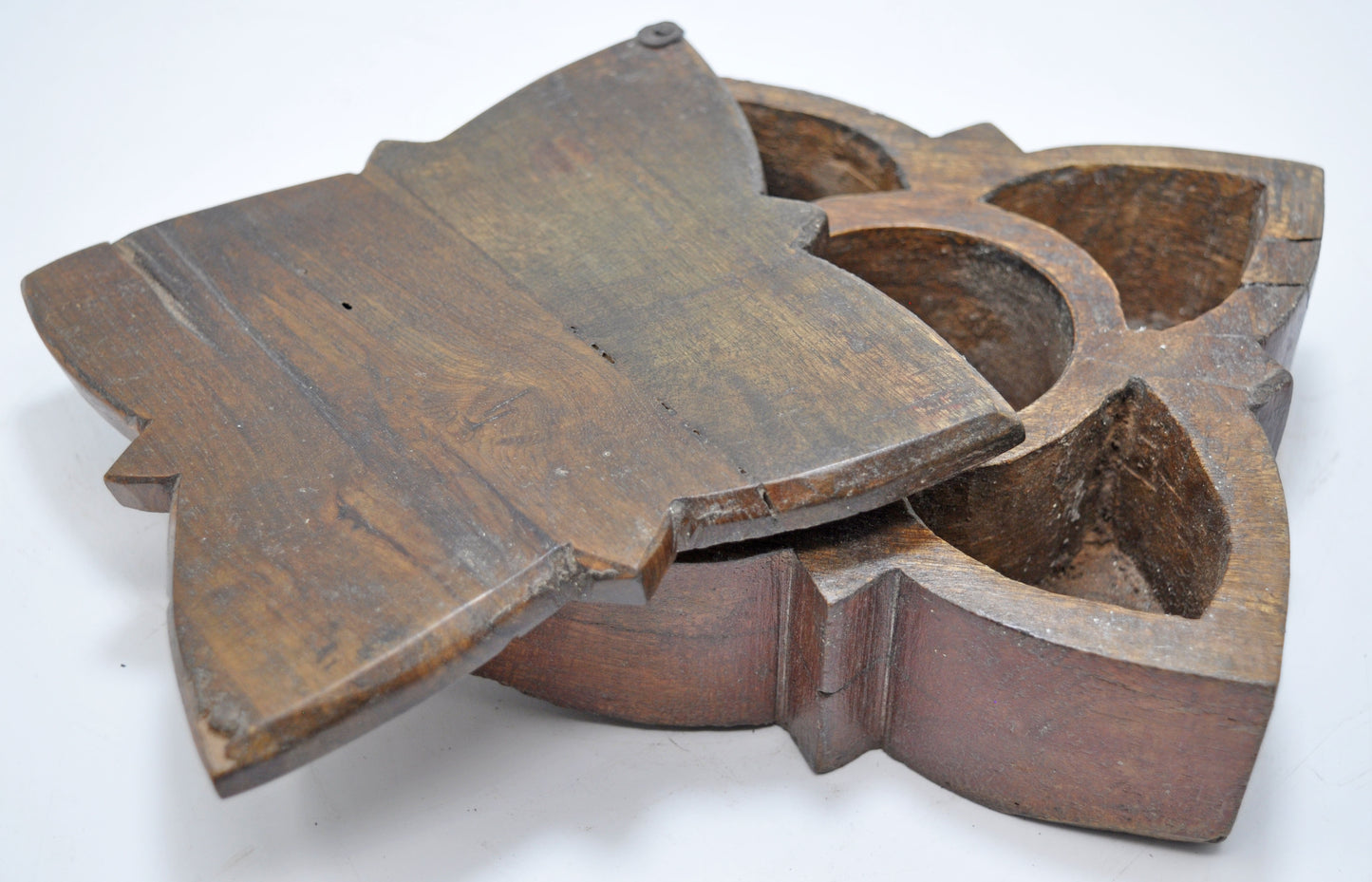 Antique Wooden Kitchenware Spice Box Original Old Hand Crafted