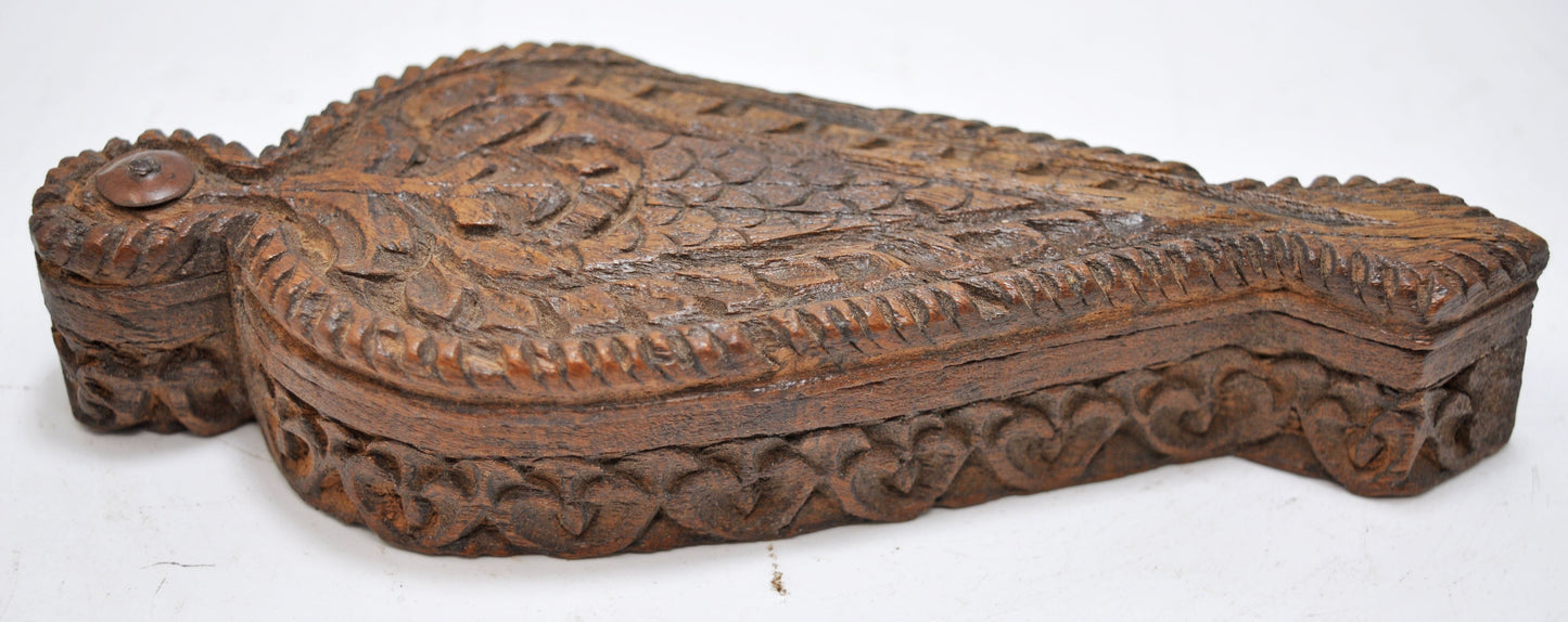 Vintage Wooden Kum Kum Powder Tika Box Original Old Hand Carved