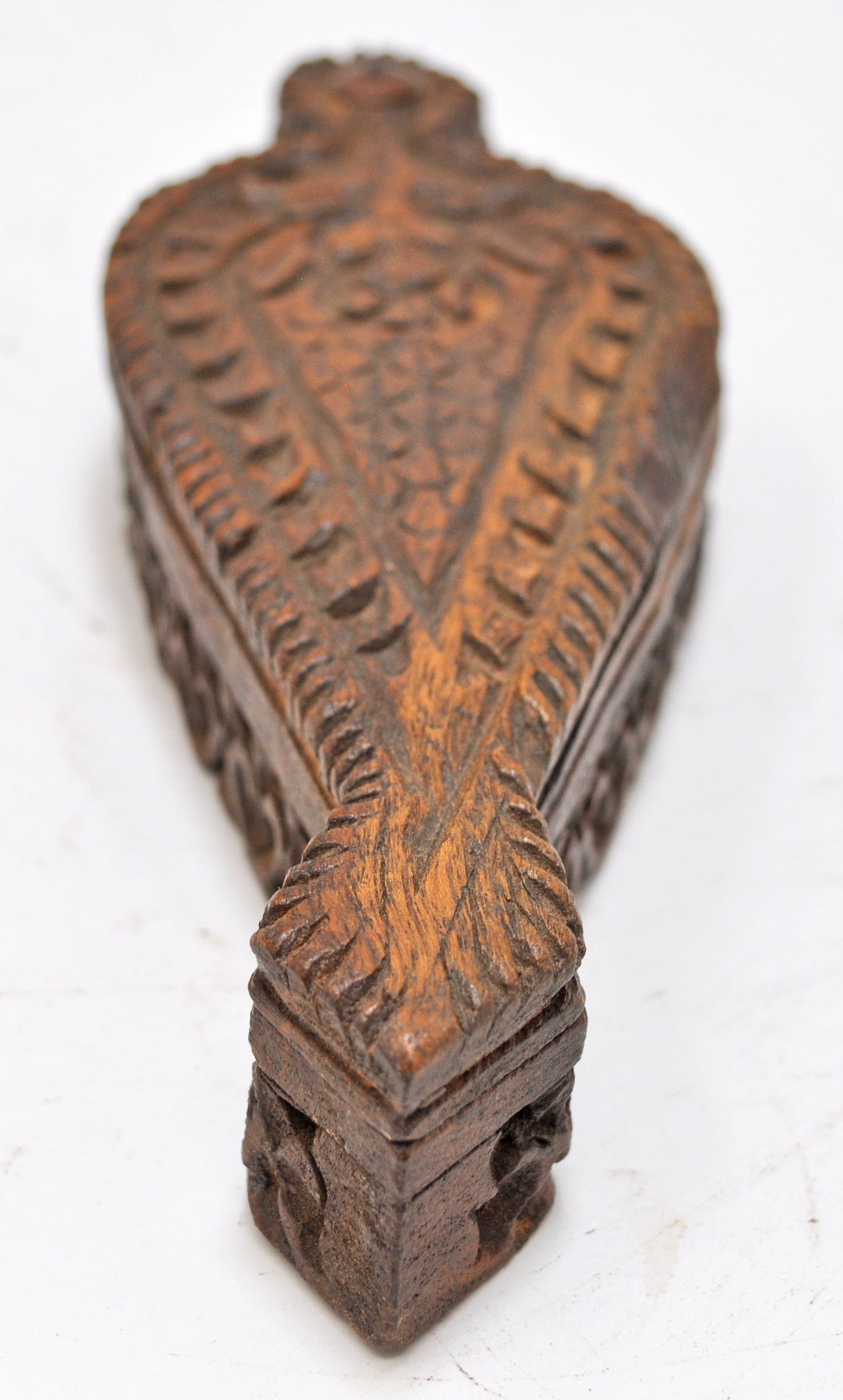 Vintage Wooden Kum Kum Powder Tika Box Original Old Hand Carved