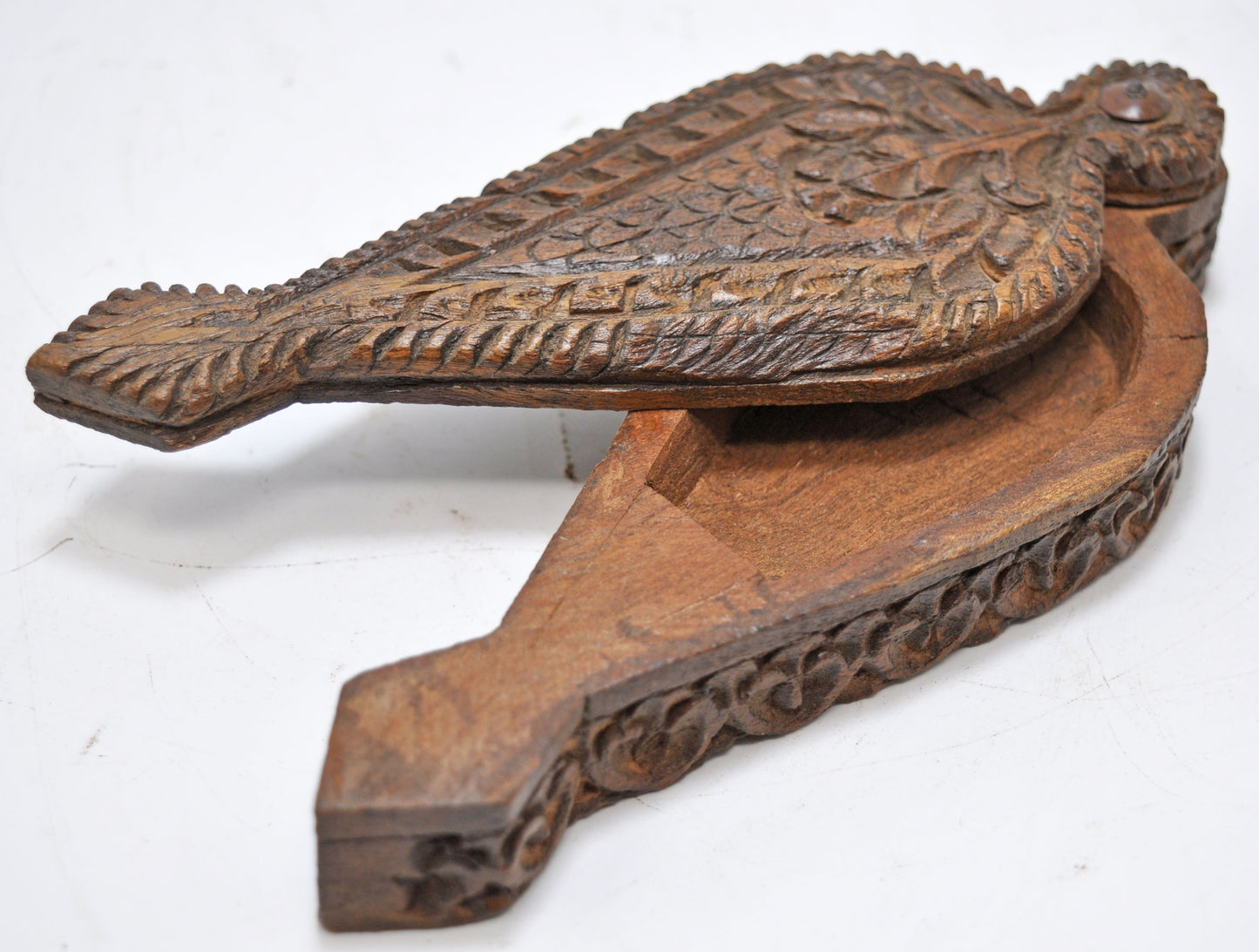 Vintage Wooden Kum Kum Powder Tika Box Original Old Hand Carved